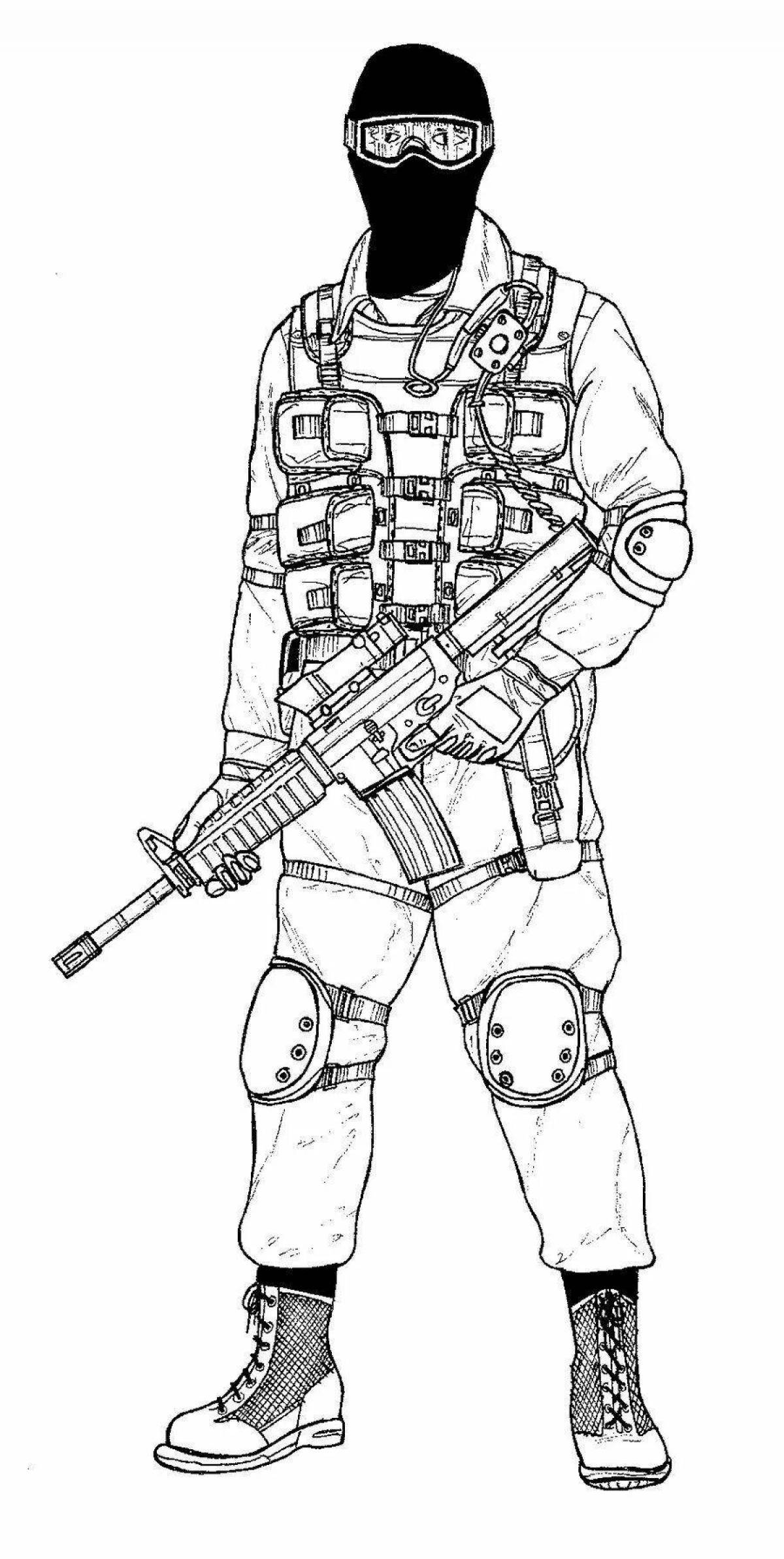 Terrorist Glowing Coloring Page