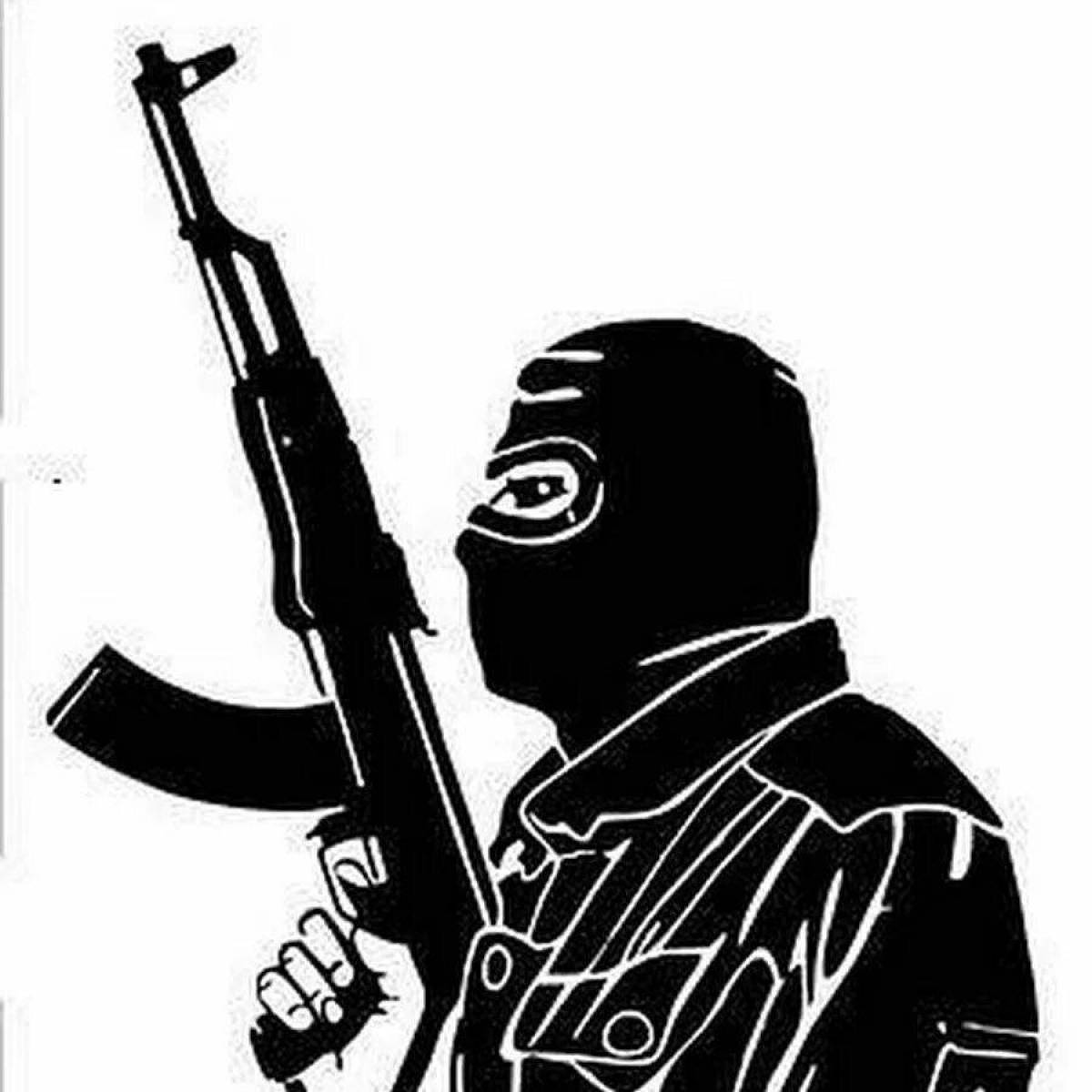Amazing coloring page terrorist