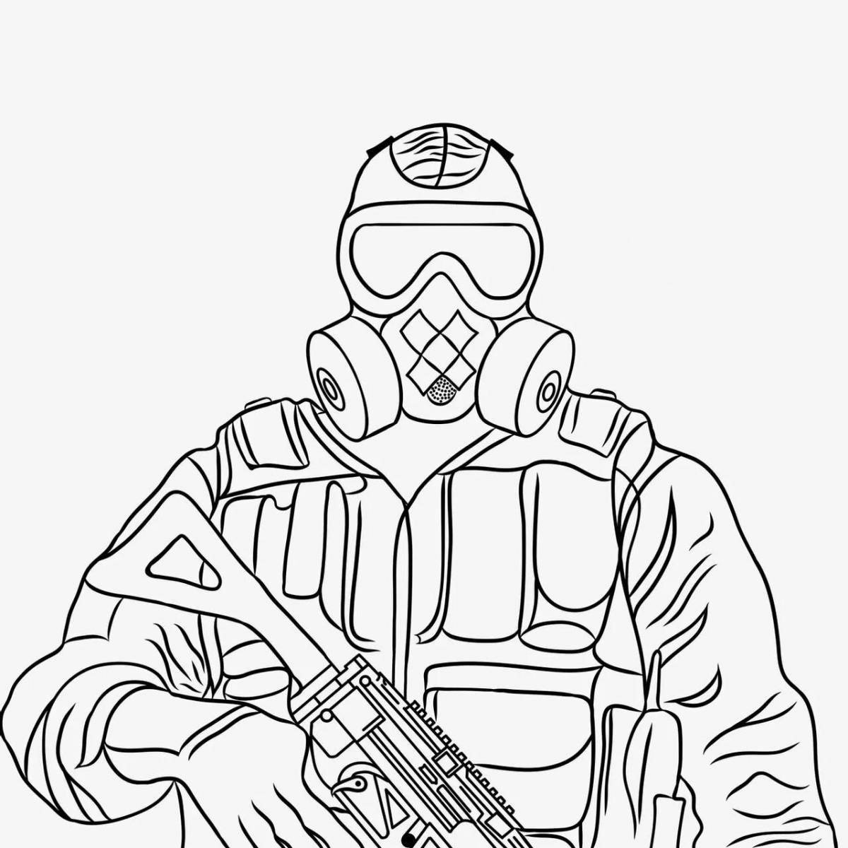 Terrorist Dazzling Coloring Page