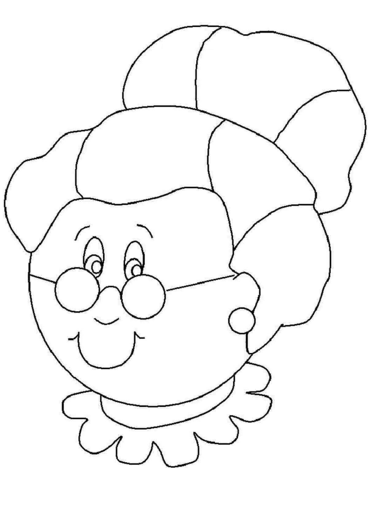 Old lady jubilant coloring book