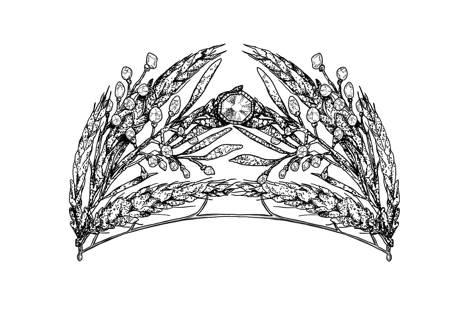 Blooming diadem coloring page
