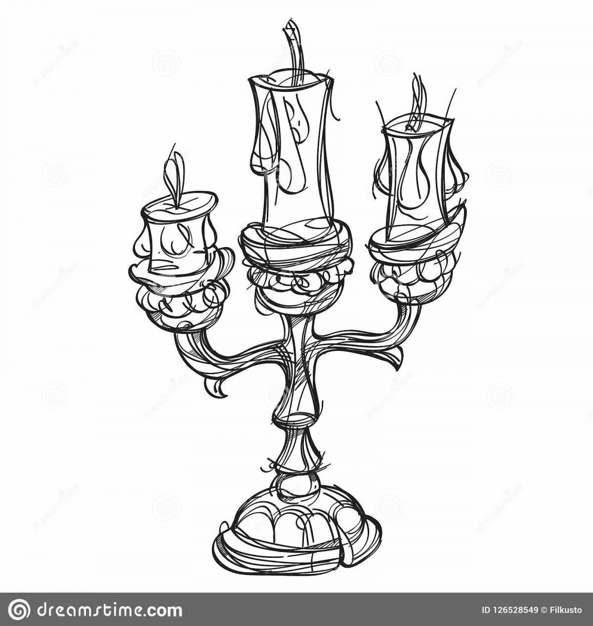 Fancy candlestick coloring page