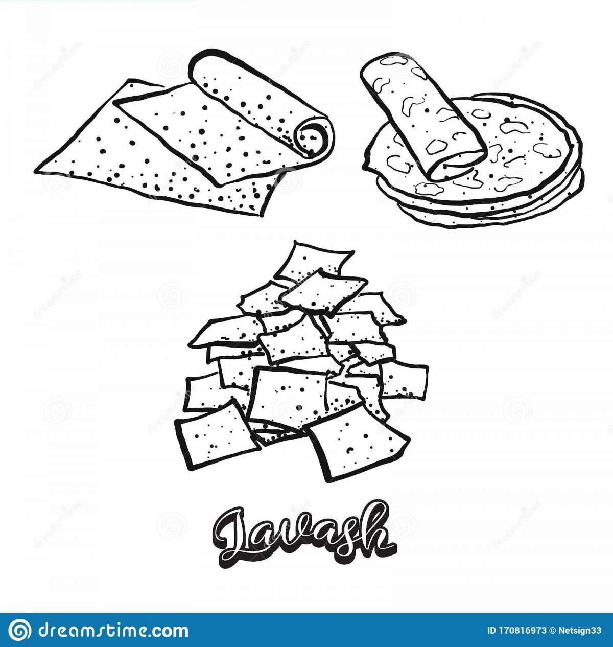 Funny lavash coloring page
