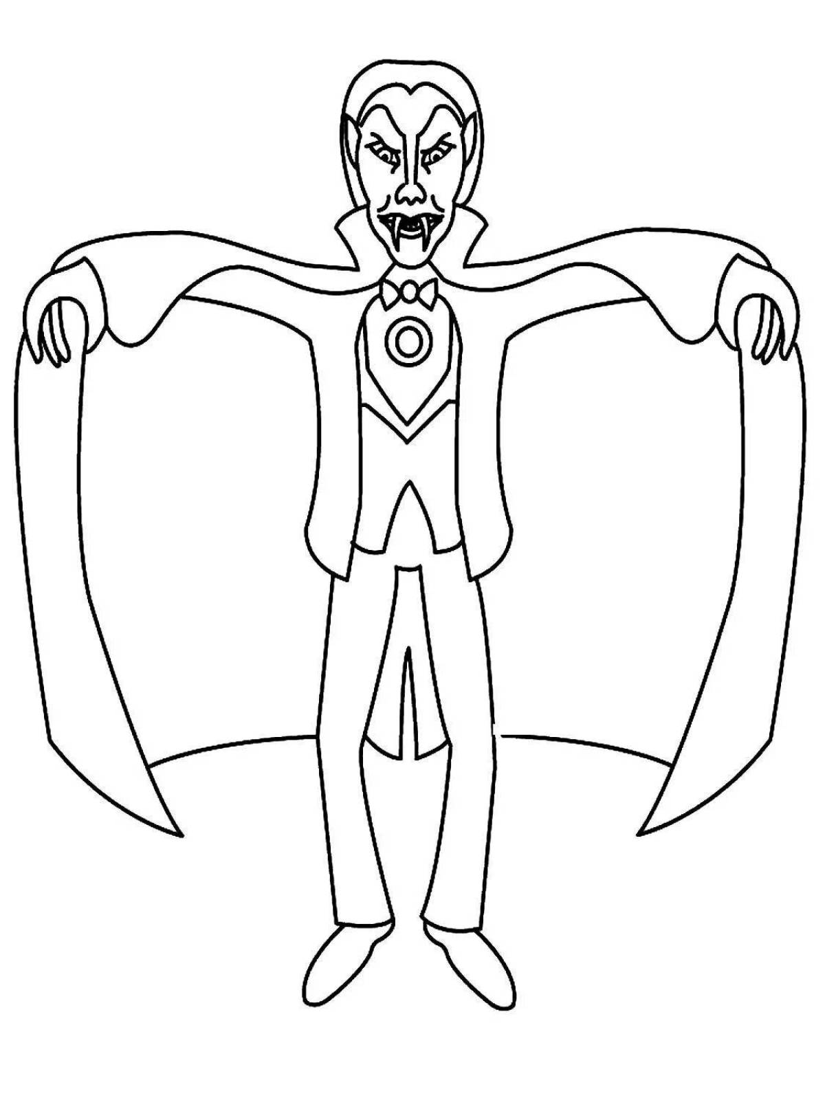 Creepy vampire coloring page