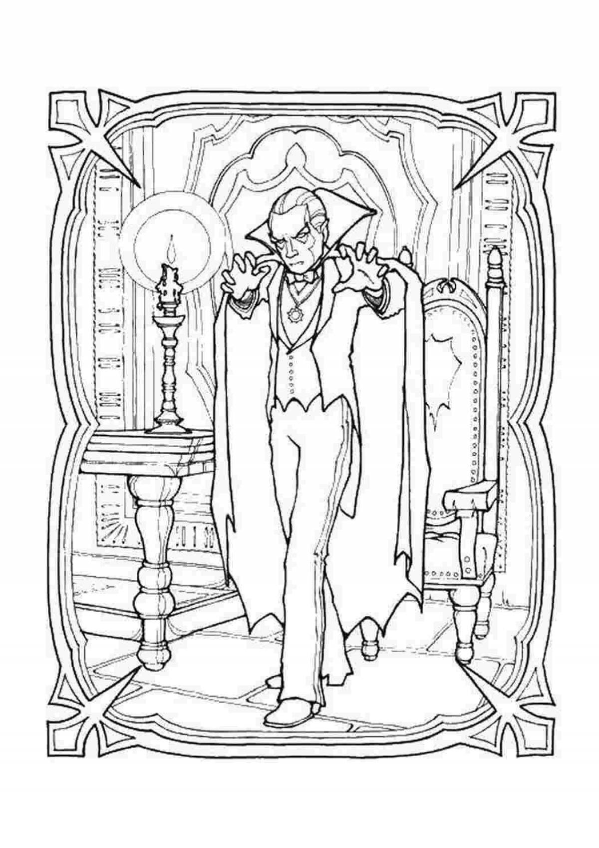 Sinister vampire coloring page