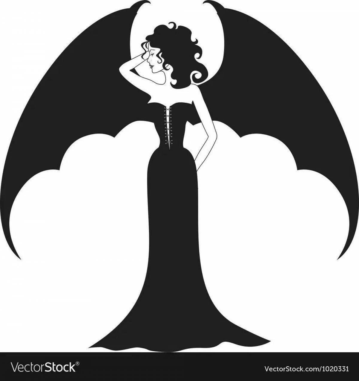 Chilling vampire coloring page