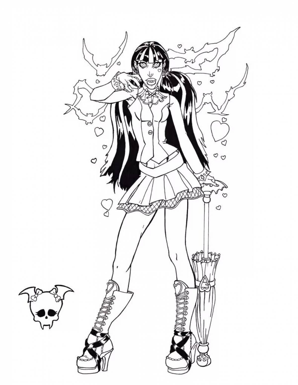 Ethereal vampire coloring page