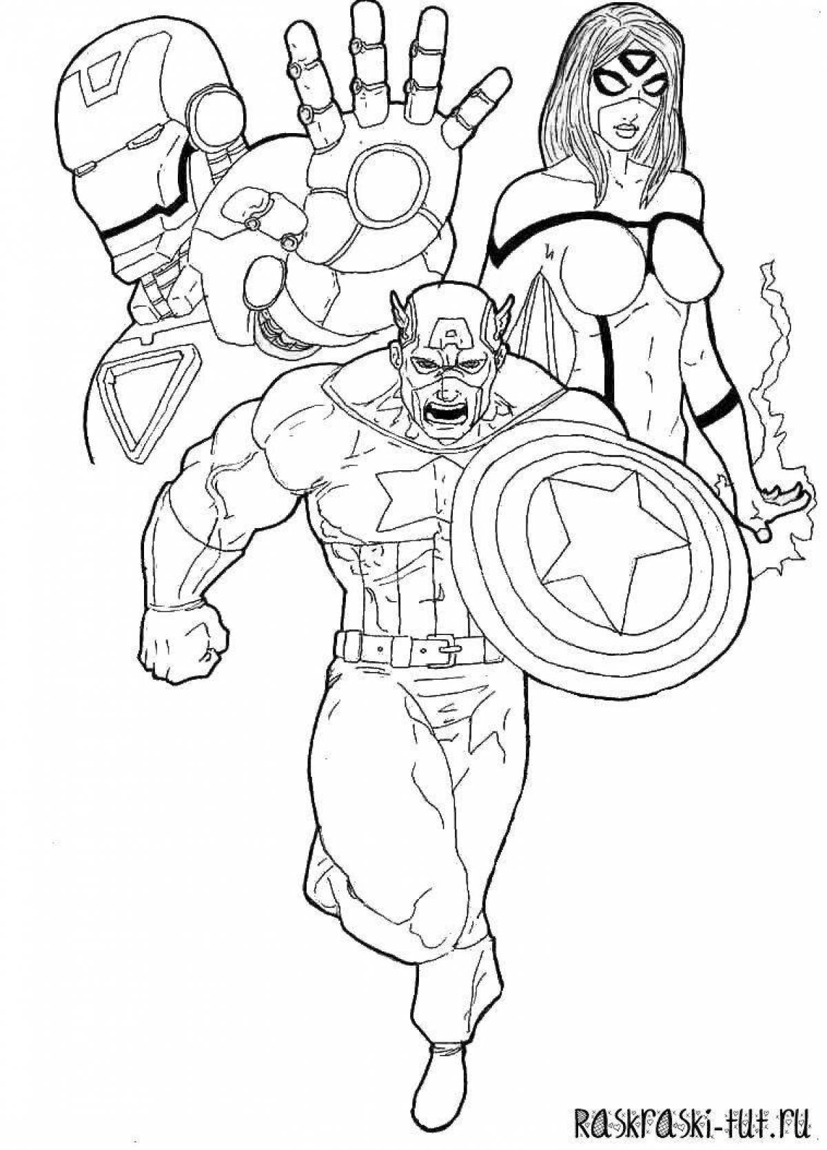 Exquisite avengers coloring book
