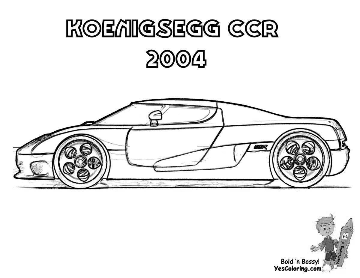 Впечатляющая раскраска koenigsegg