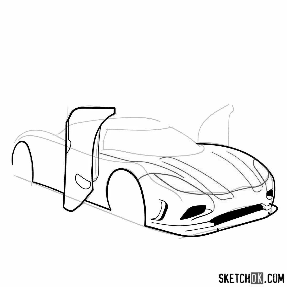 Щедрая раскраска koenigsegg