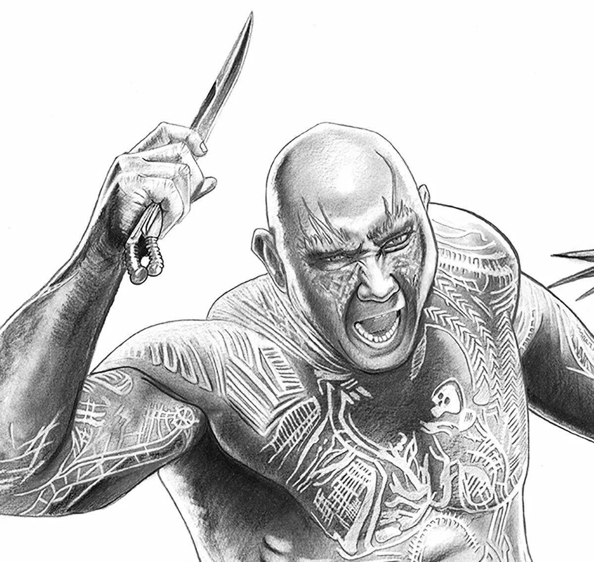 Amazing drax coloring book