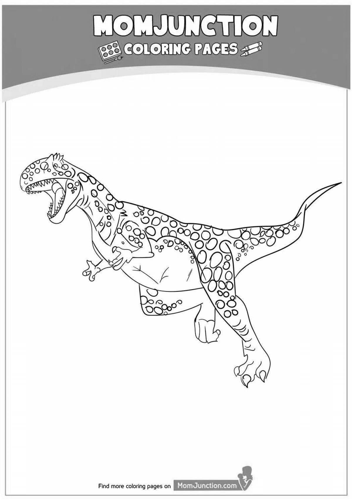 Веселая раскраска мегалозавр