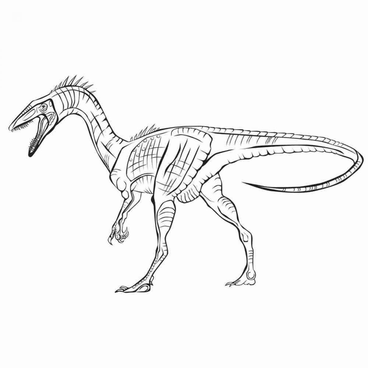 Анимированная страница раскраски мегалозавра