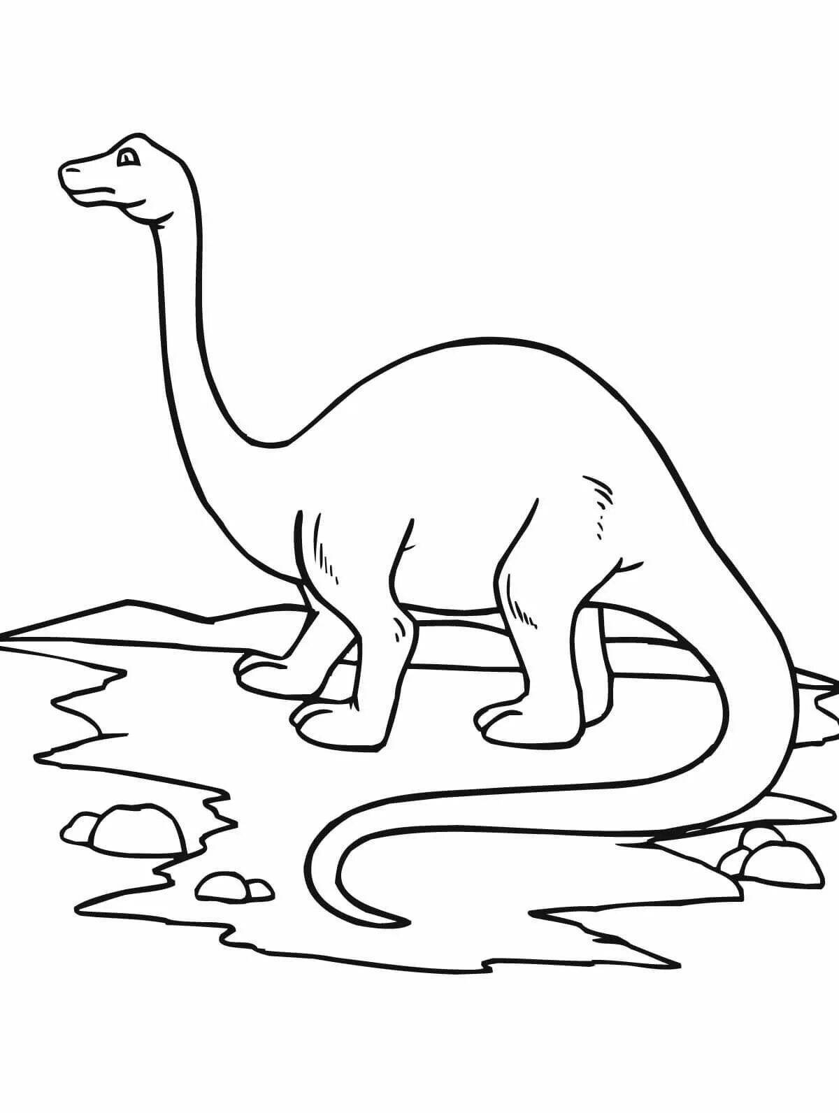 Photo Coloring book shining Apatosaurus