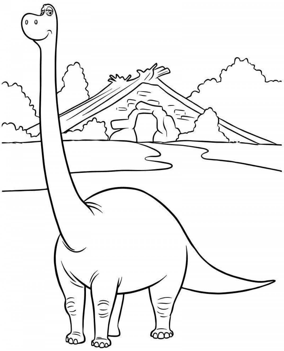 Блестящая раскраска апатозавр
