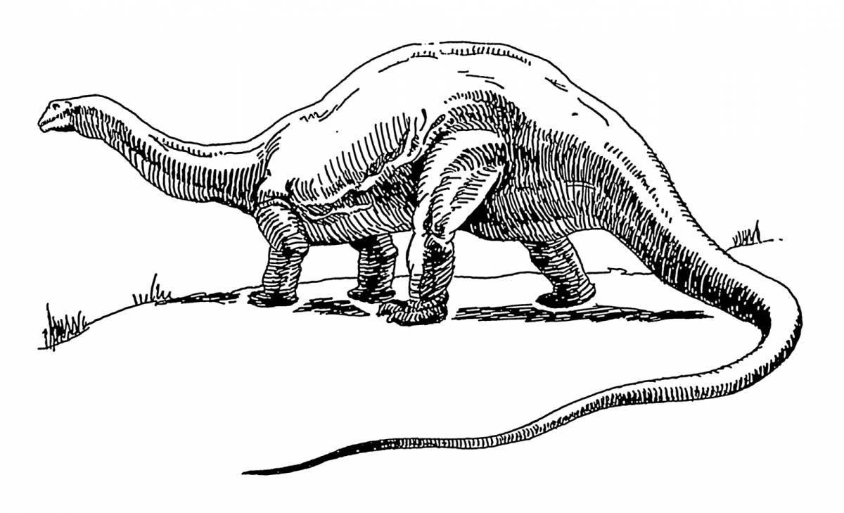 Photo Coloring book artistic Apatosaurus