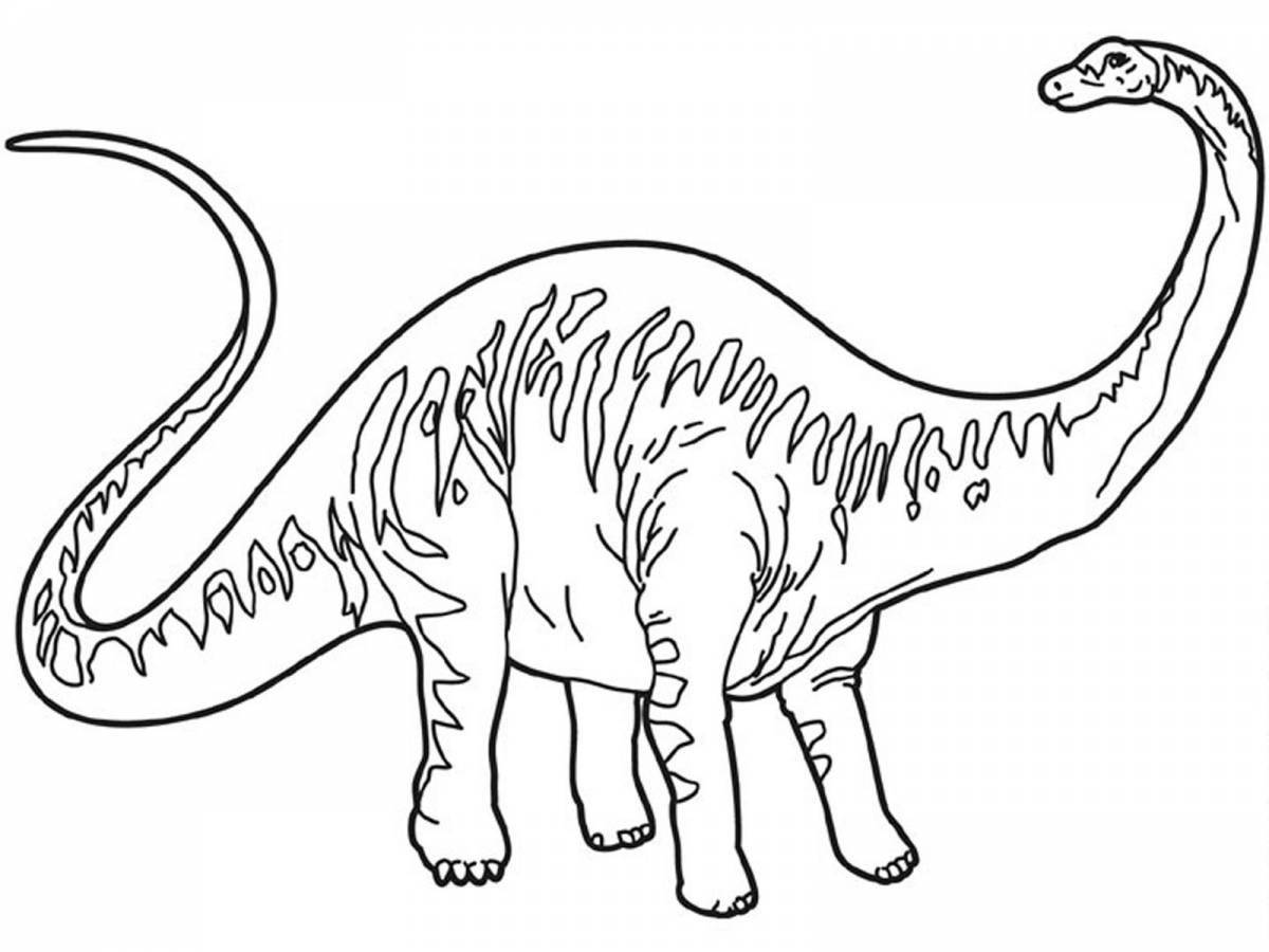 Coloring book playful Apatosaurus
