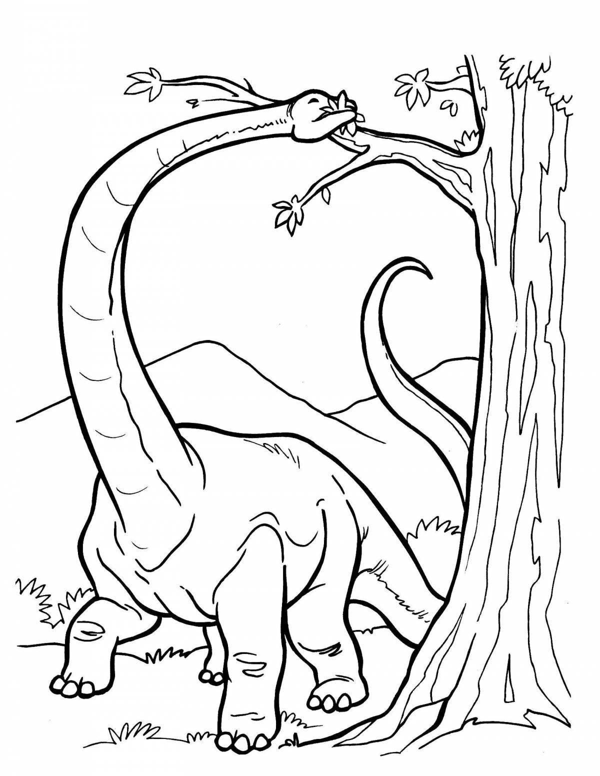 Photo Apatosaurus dynamic coloring page