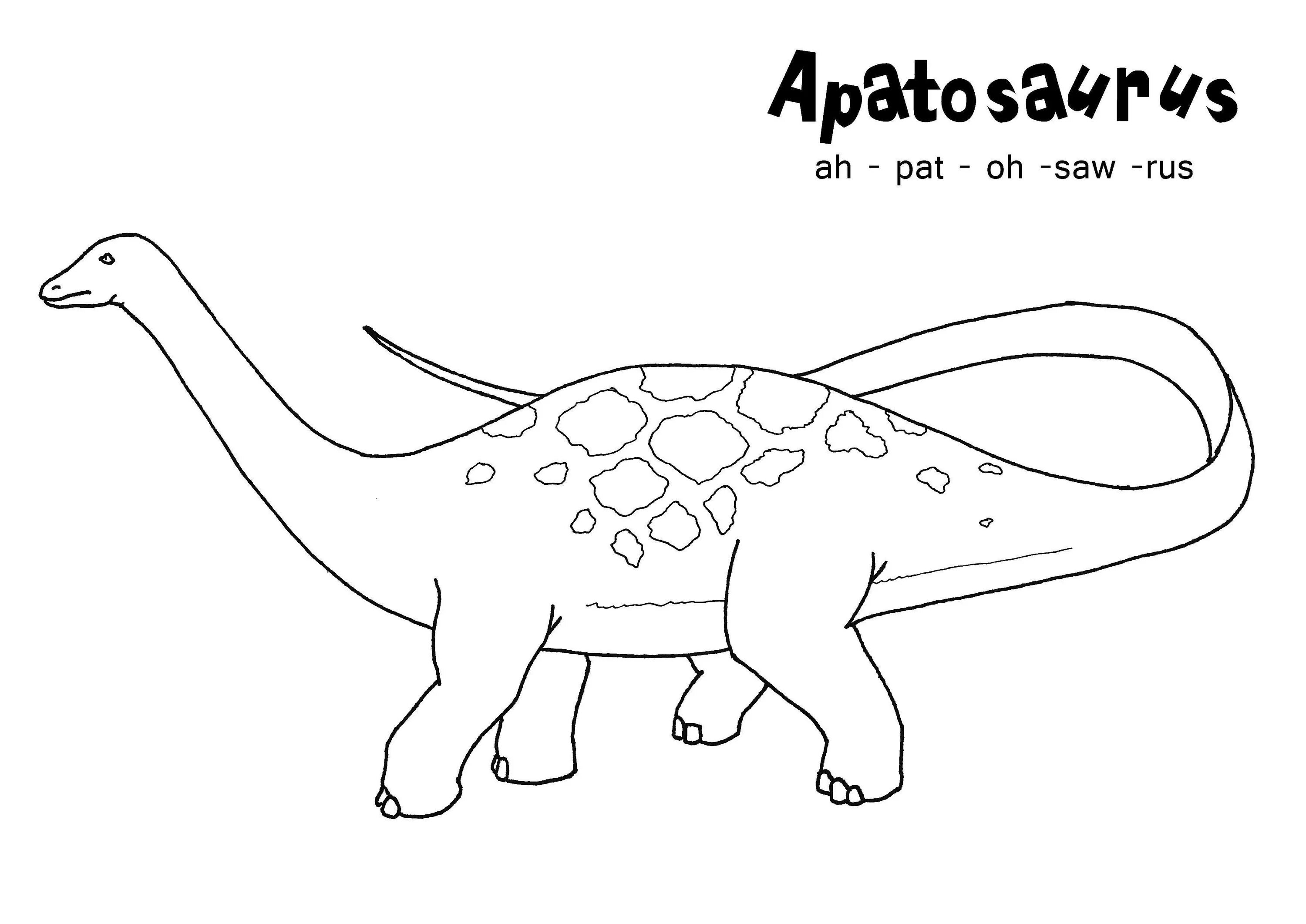 Живая страница раскраски апатозавра