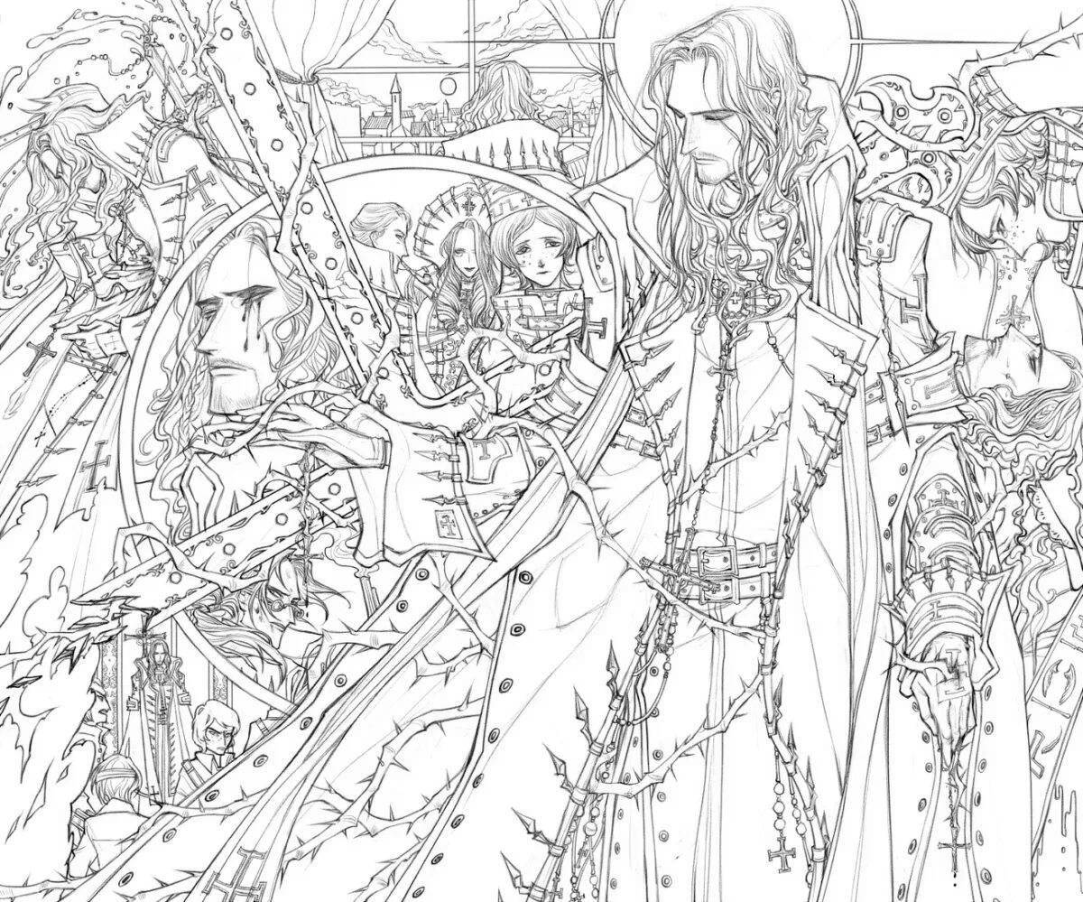 Photo Intriguing blood coloring page