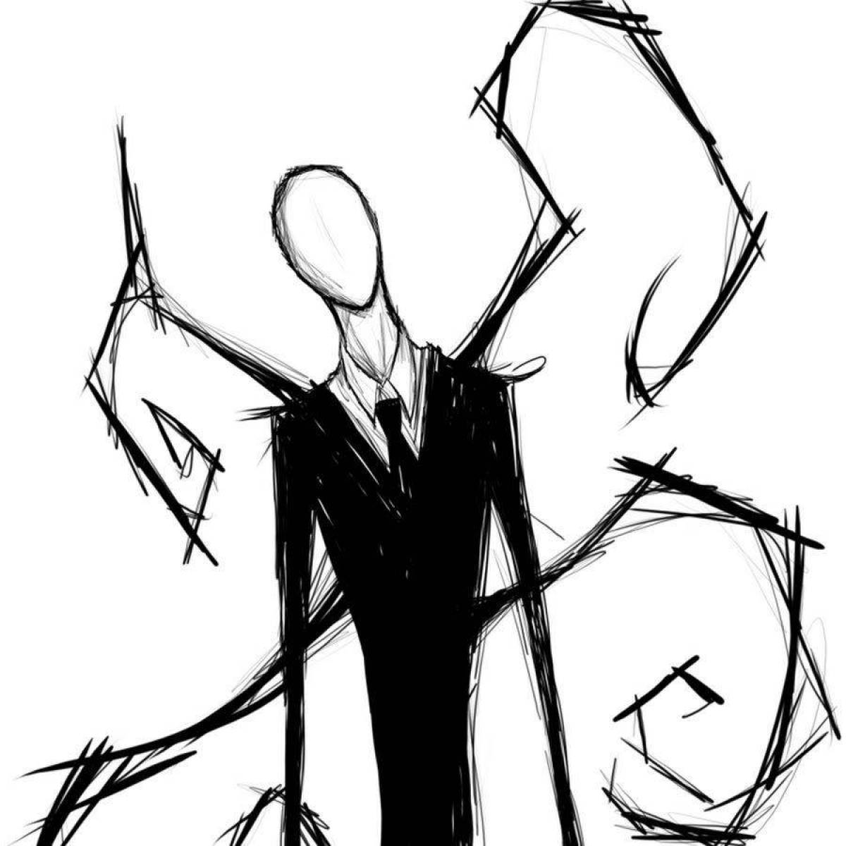 Chilling slenderman coloring page