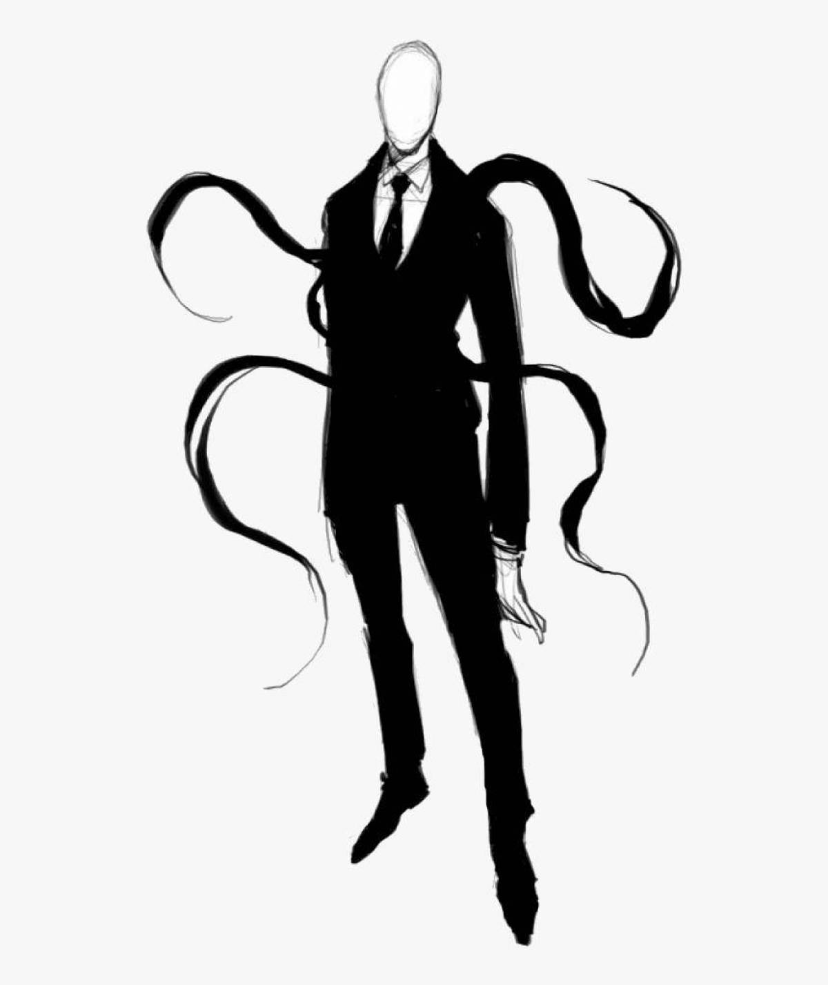 Coloring page scary slenderman
