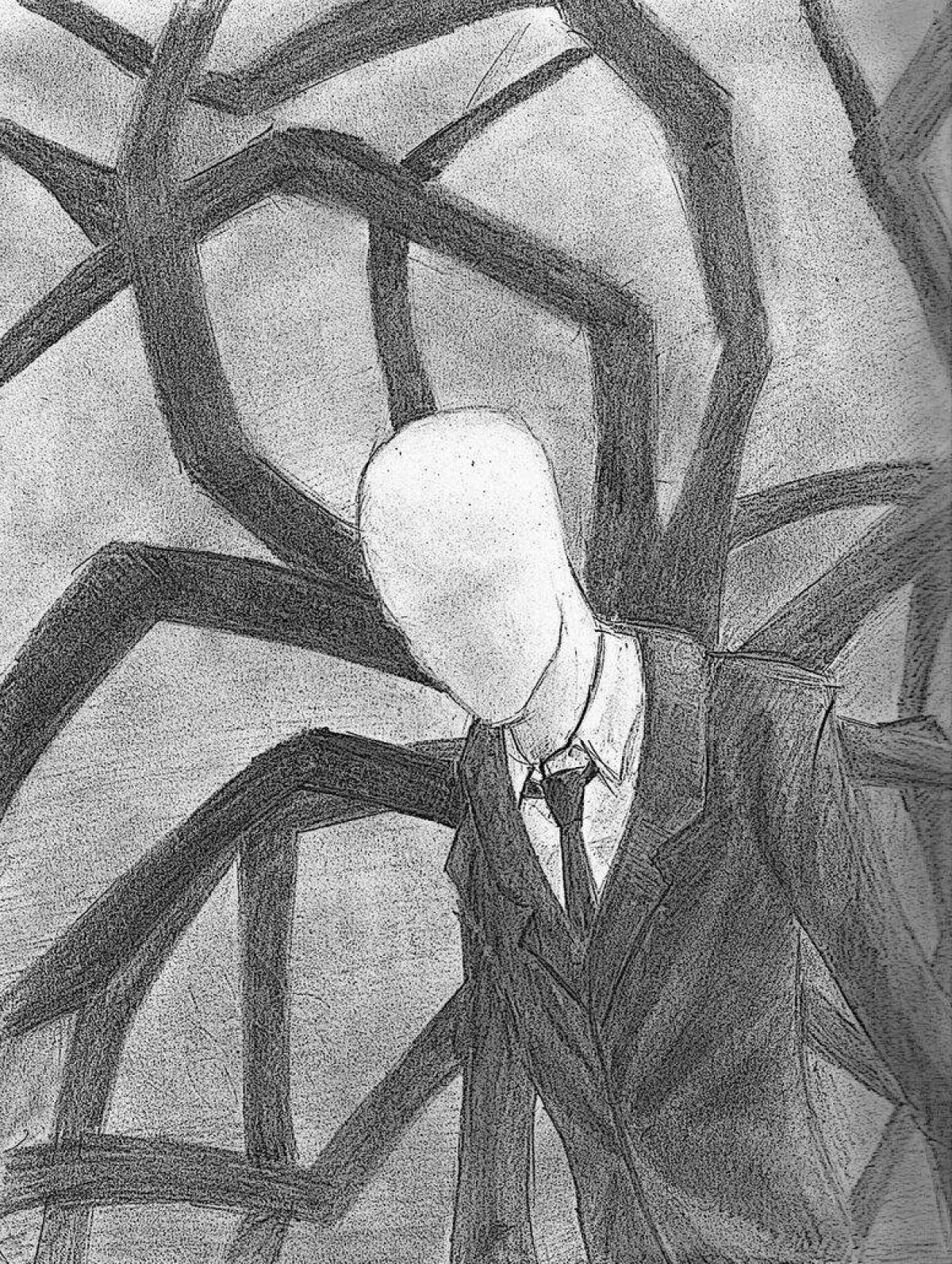 Menacing slenderman coloring page