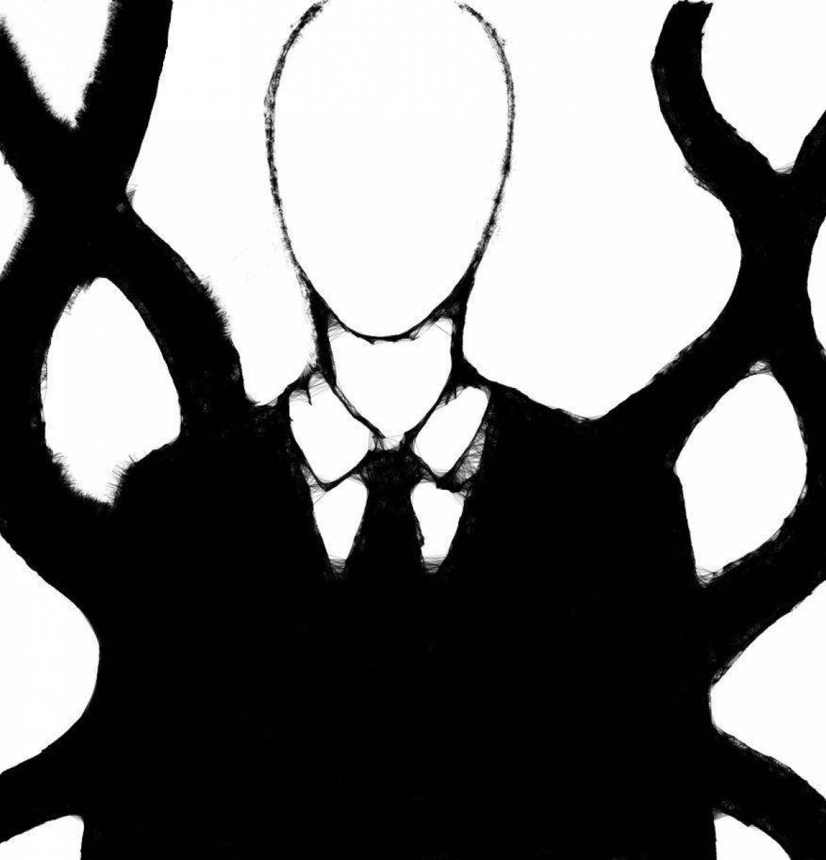 Coloring page chilling slenderman