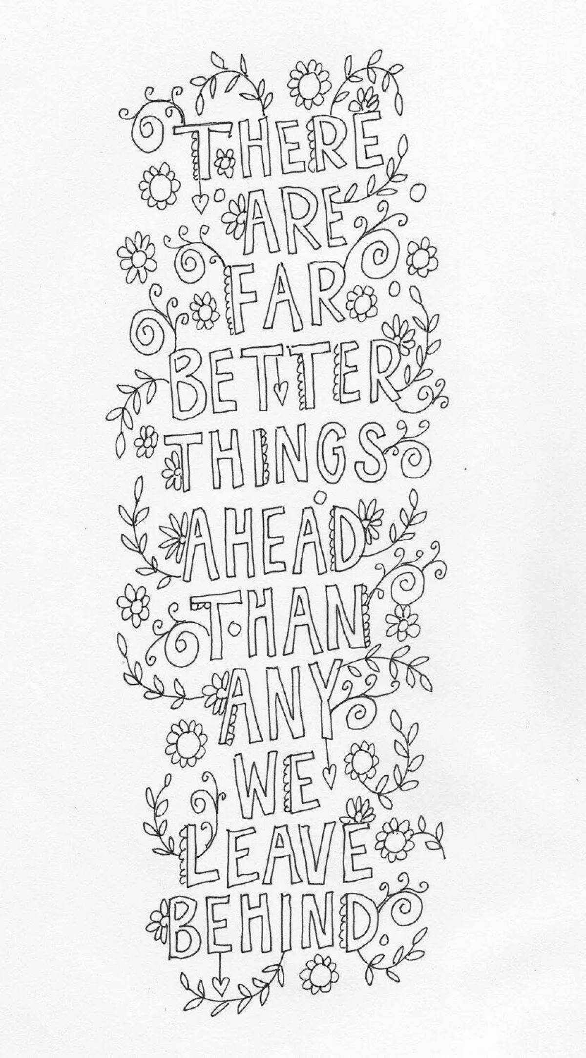 Bold quotes coloring page
