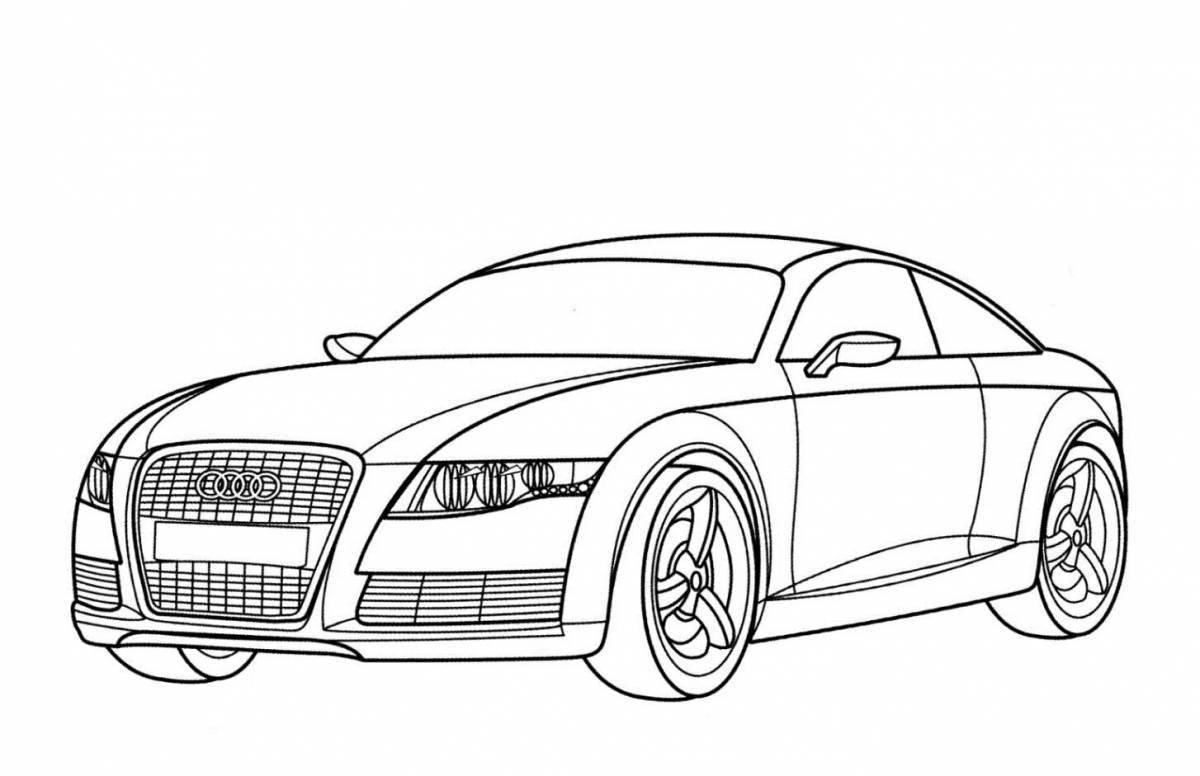 Playful coupe coloring page