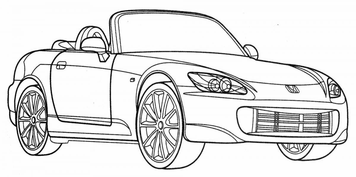 Glamorous coupe coloring page