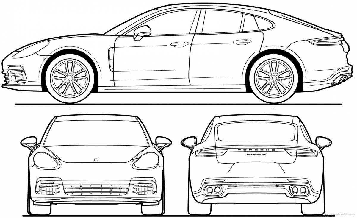 Coloring page stylish coupe