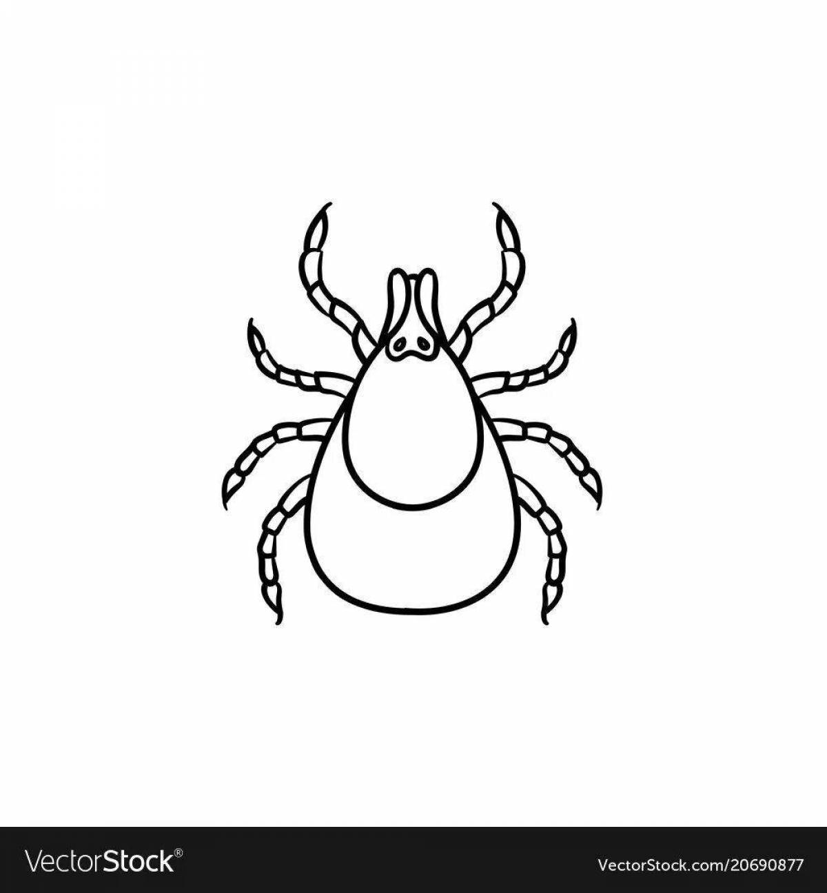 Colorful tick coloring page