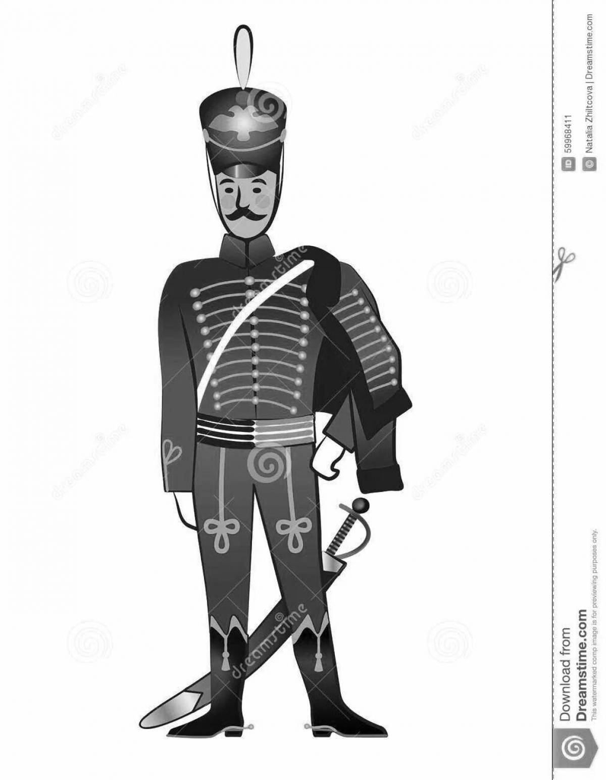 Hussars bright coloring page