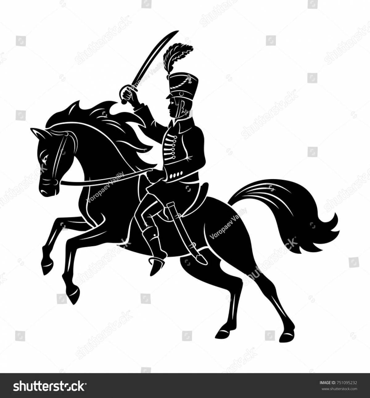 Coloring page magnificent hussar