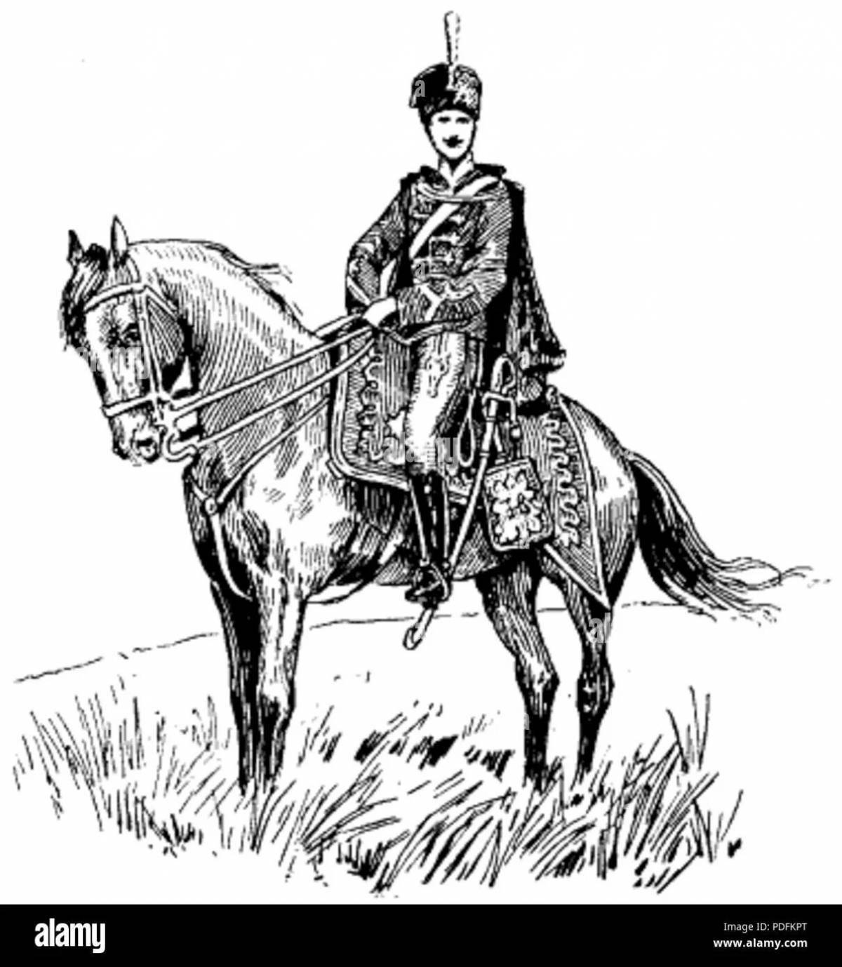 Coloring page dazzling hussar