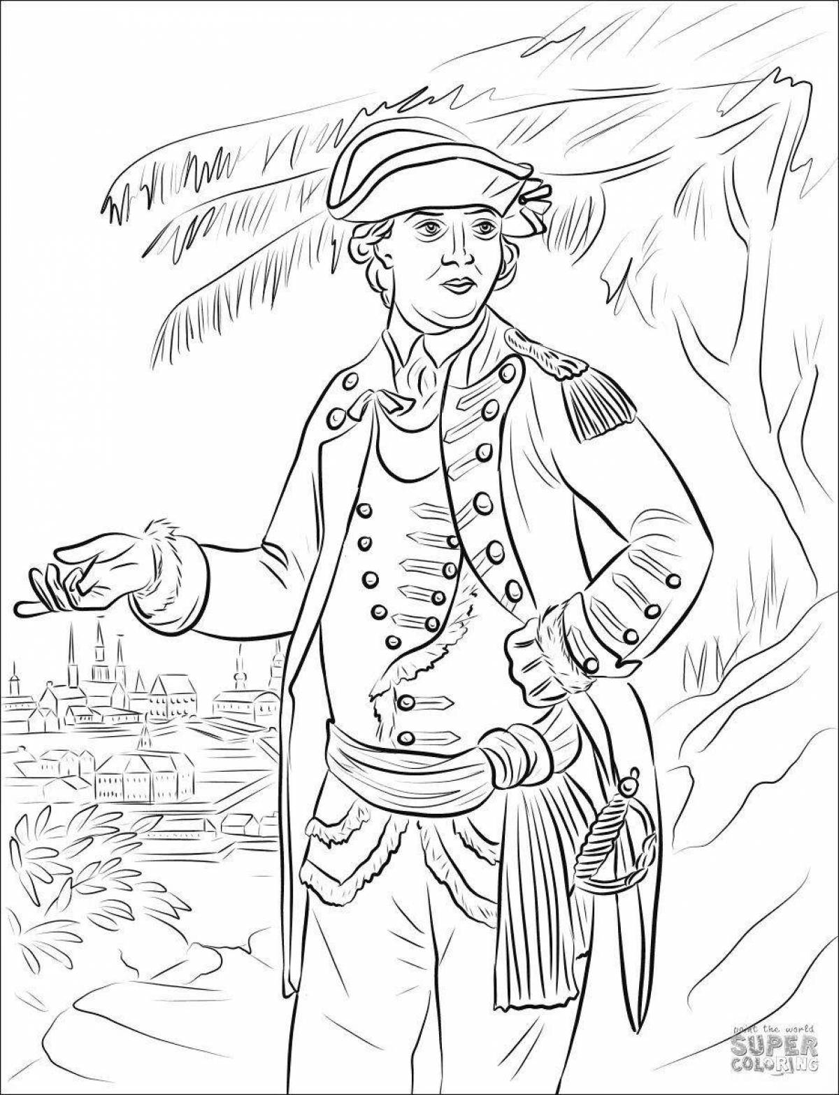 Coloring page graceful hussar