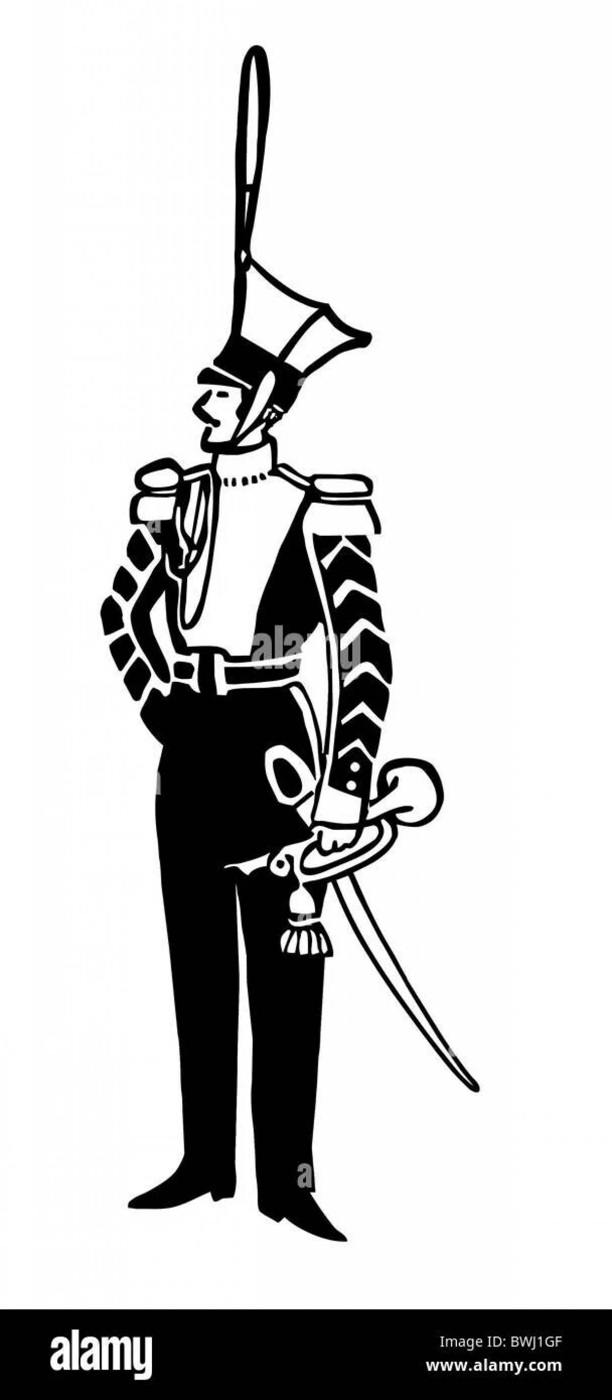 Fighting hussar coloring page