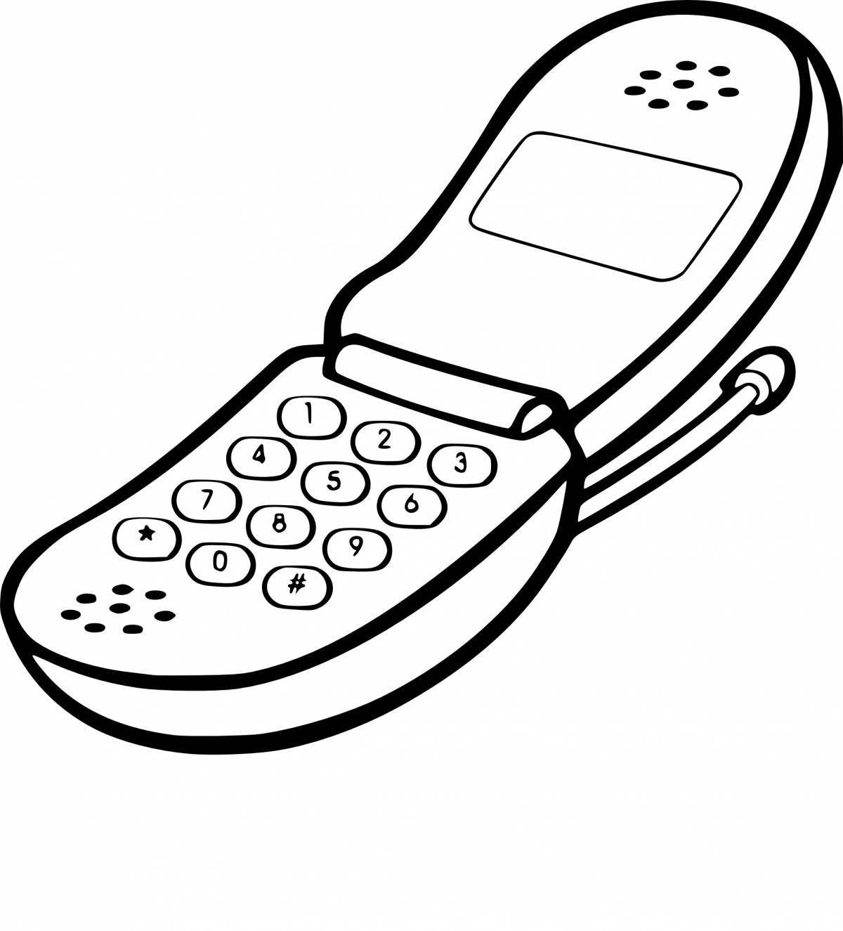 Мобильный телефон рисунок для детей