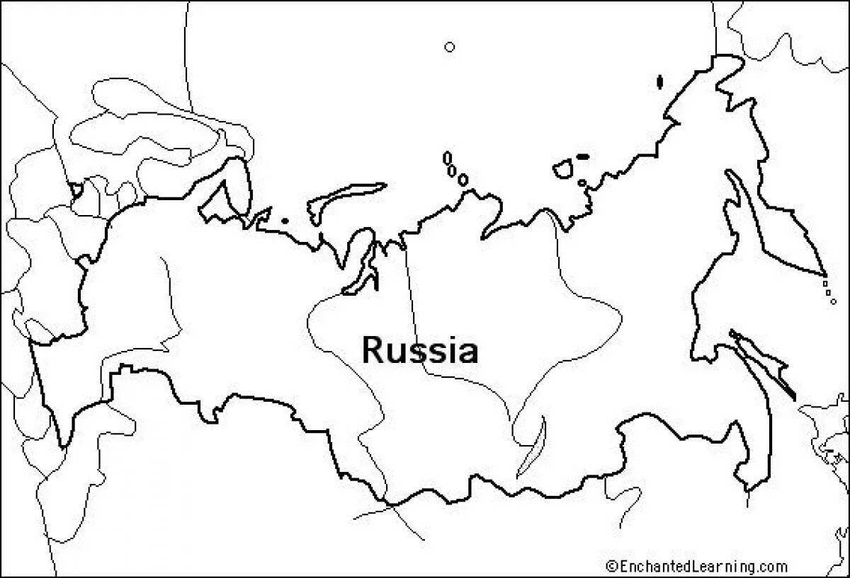 Карта россии не раскрашенная