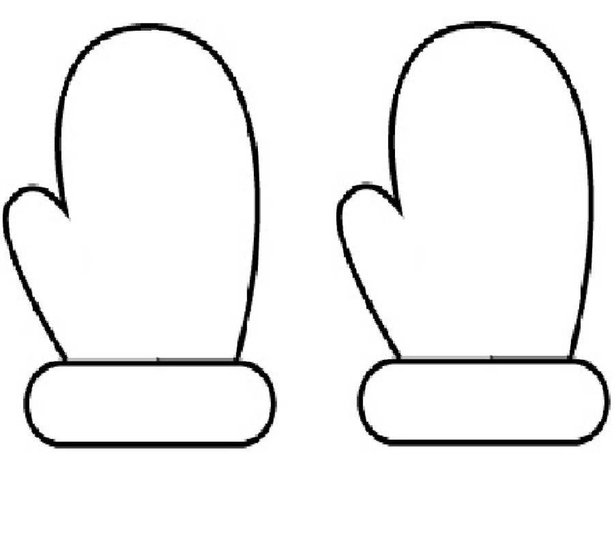 Картинка раскраска варежки для детей на прозрачном фоне