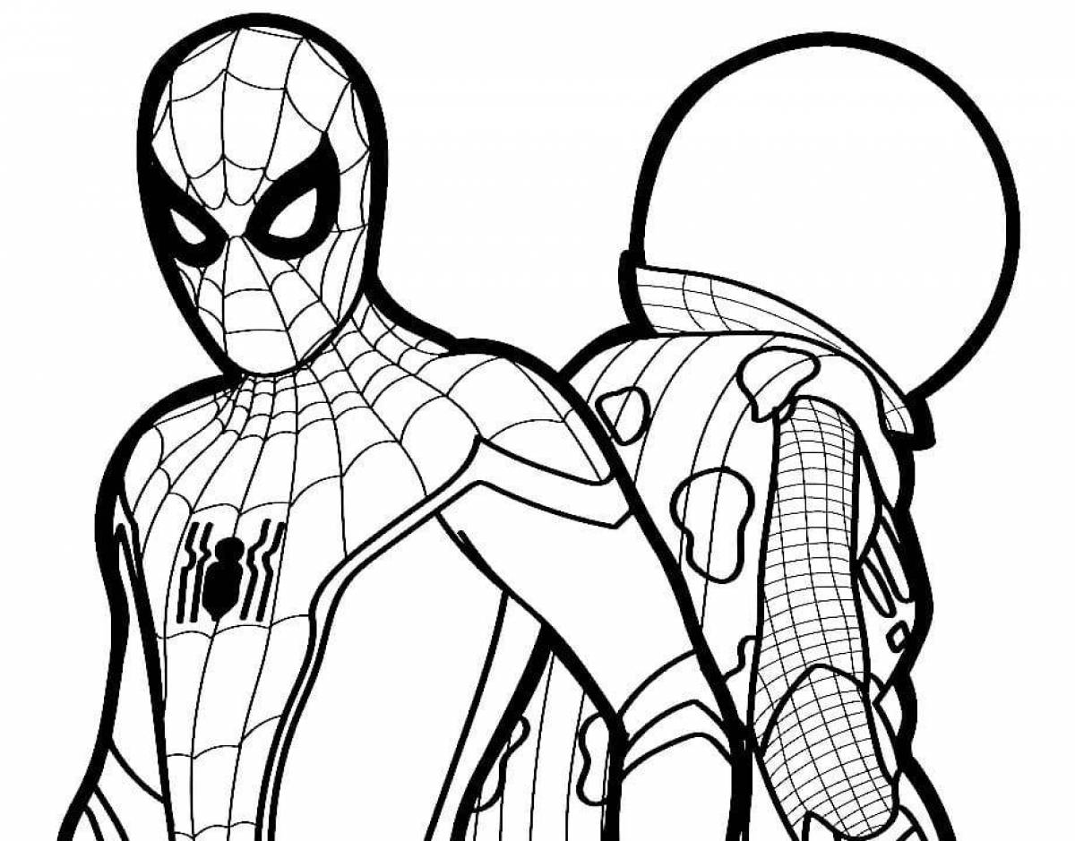 Spiderman's lovingly detailed coloring page