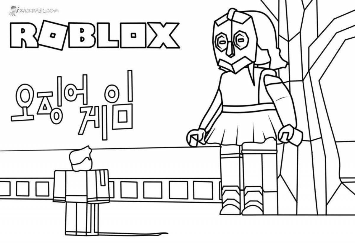 Playful roblox coloring page for girls
