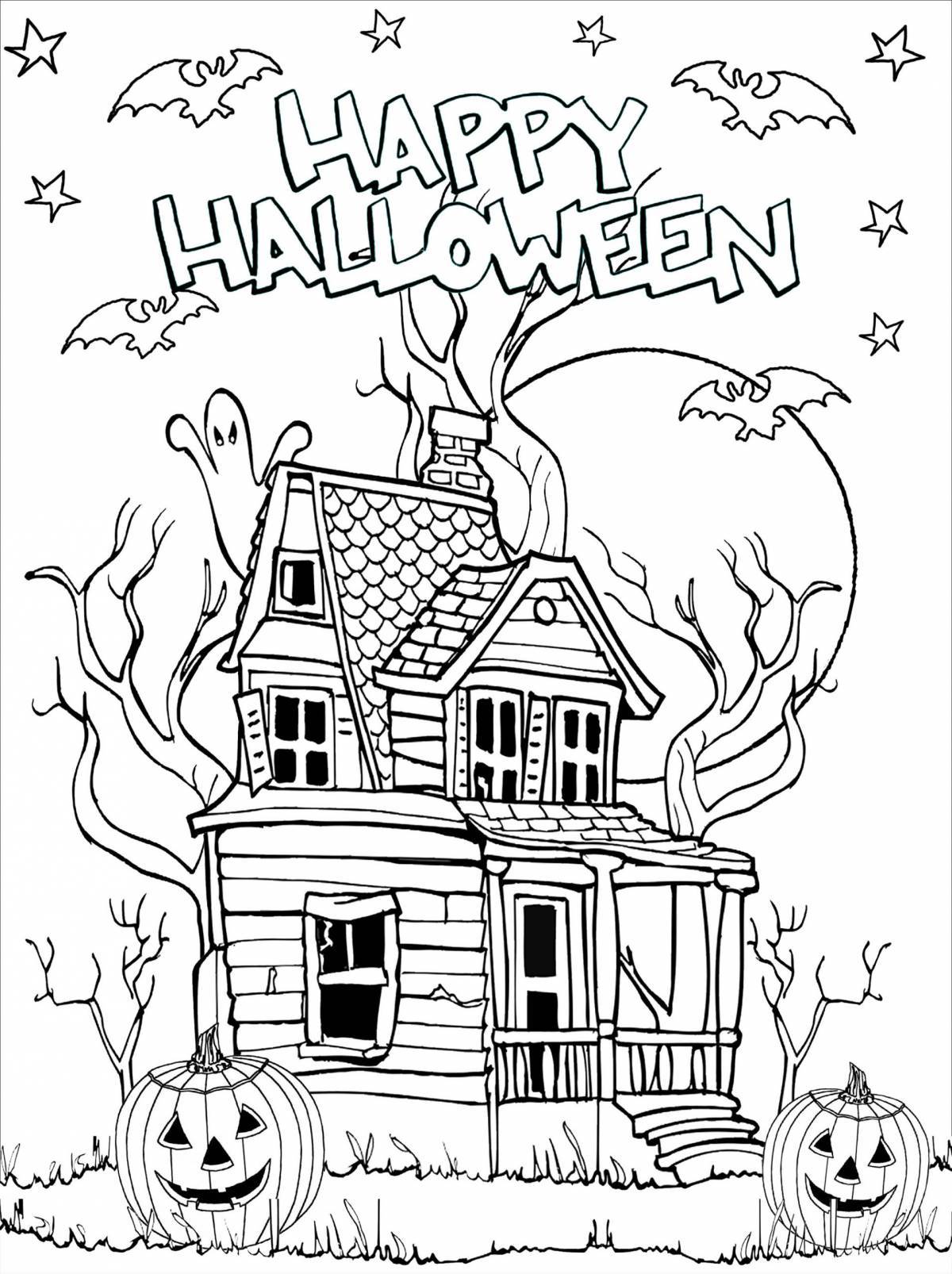 Dark halloween coloring book