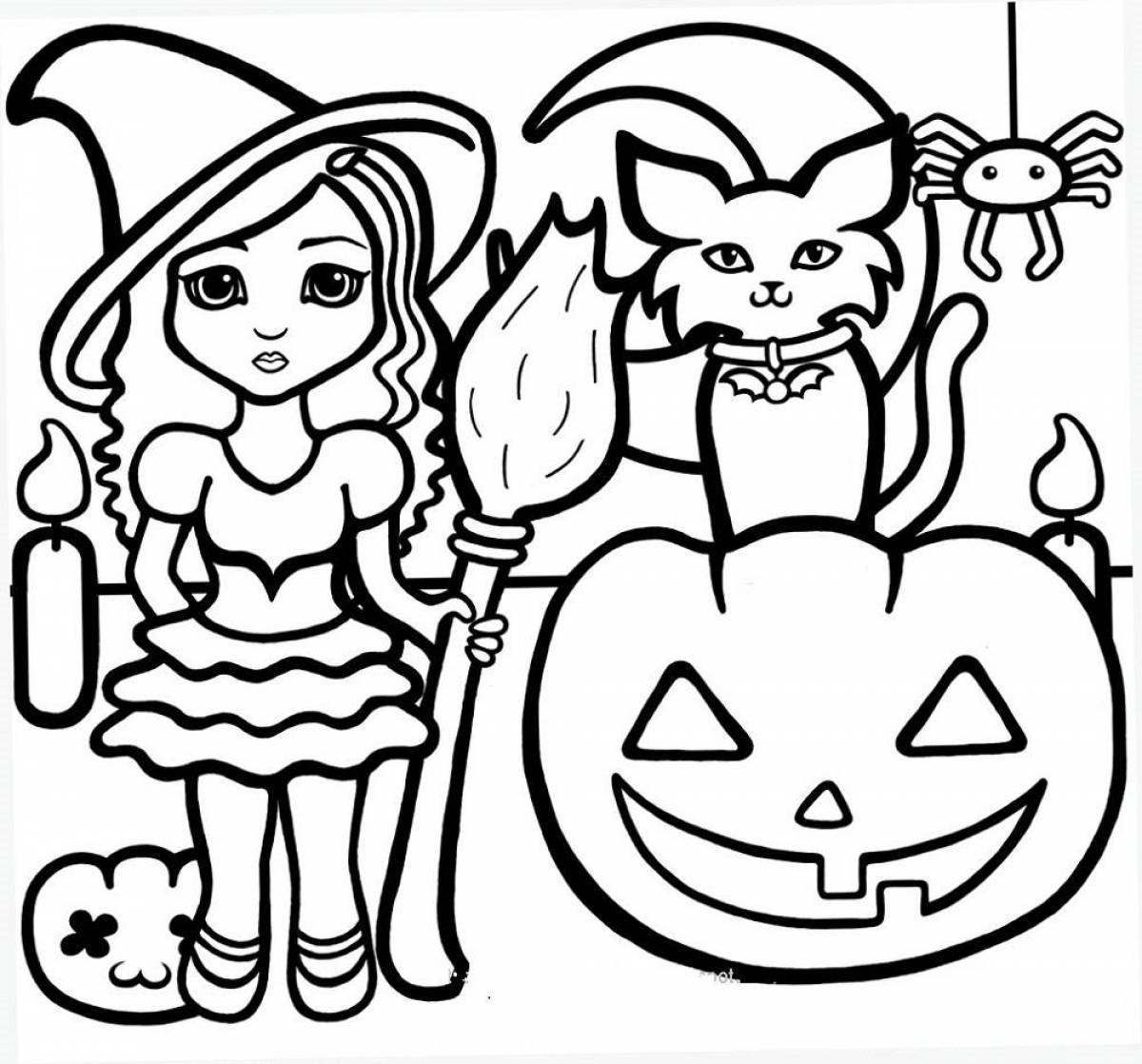 Horror halloween coloring book