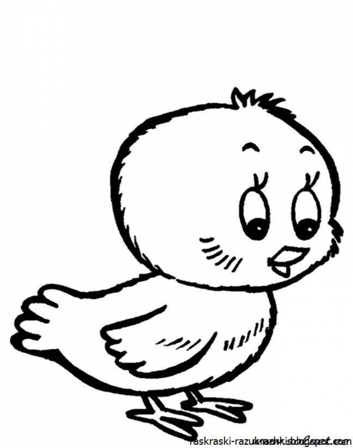 Adorable chick coloring page for kids