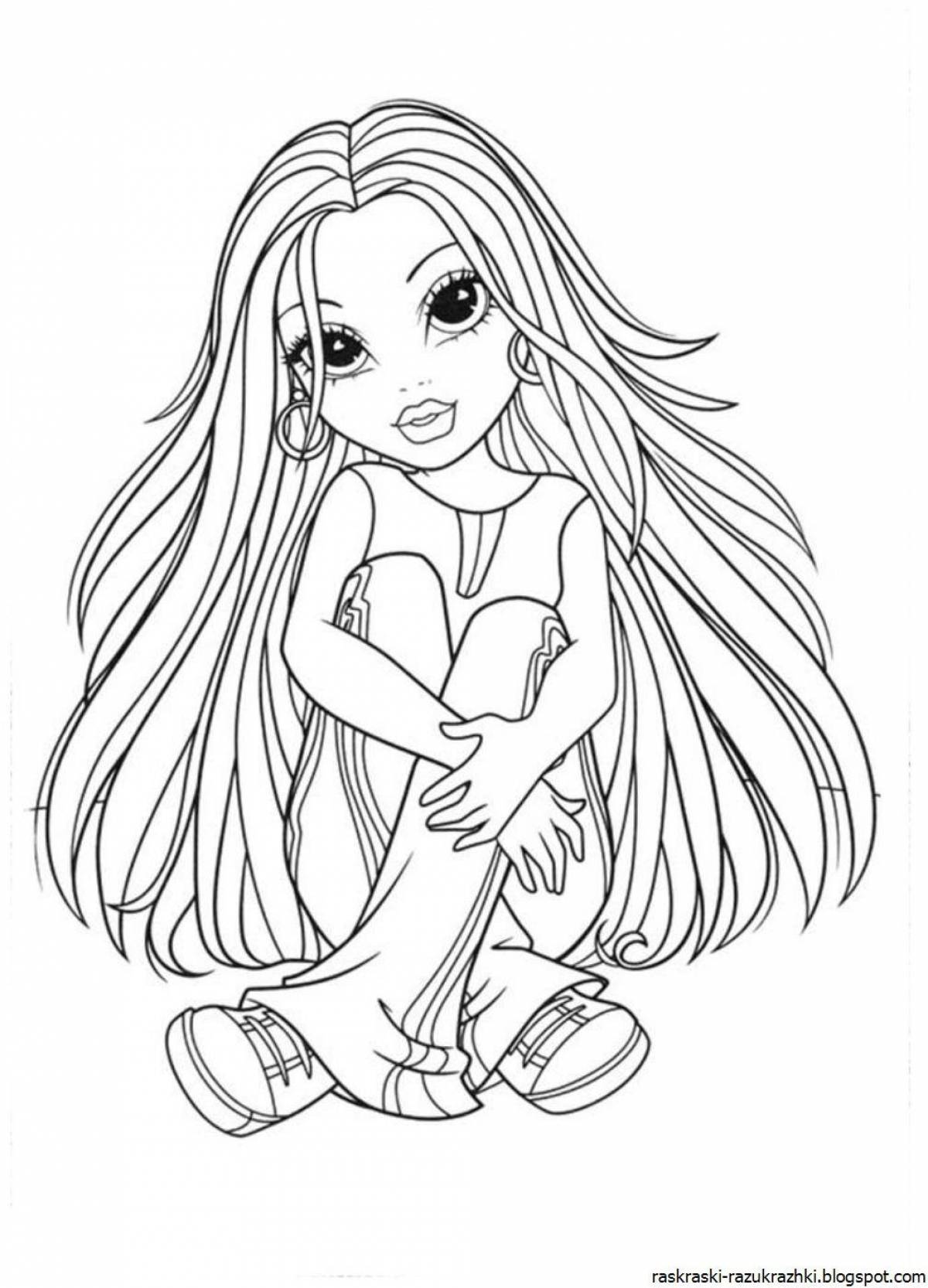 Stylish coloring pages for girls