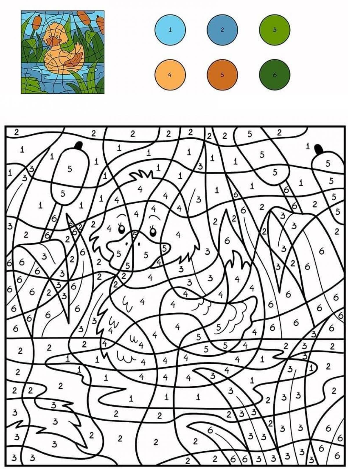 Bright coloring game color game with numbers