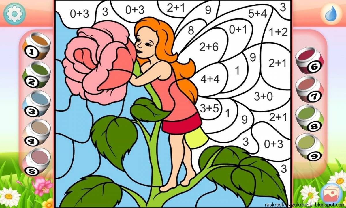 Стимулирующая раскраска цветная игра с номерами