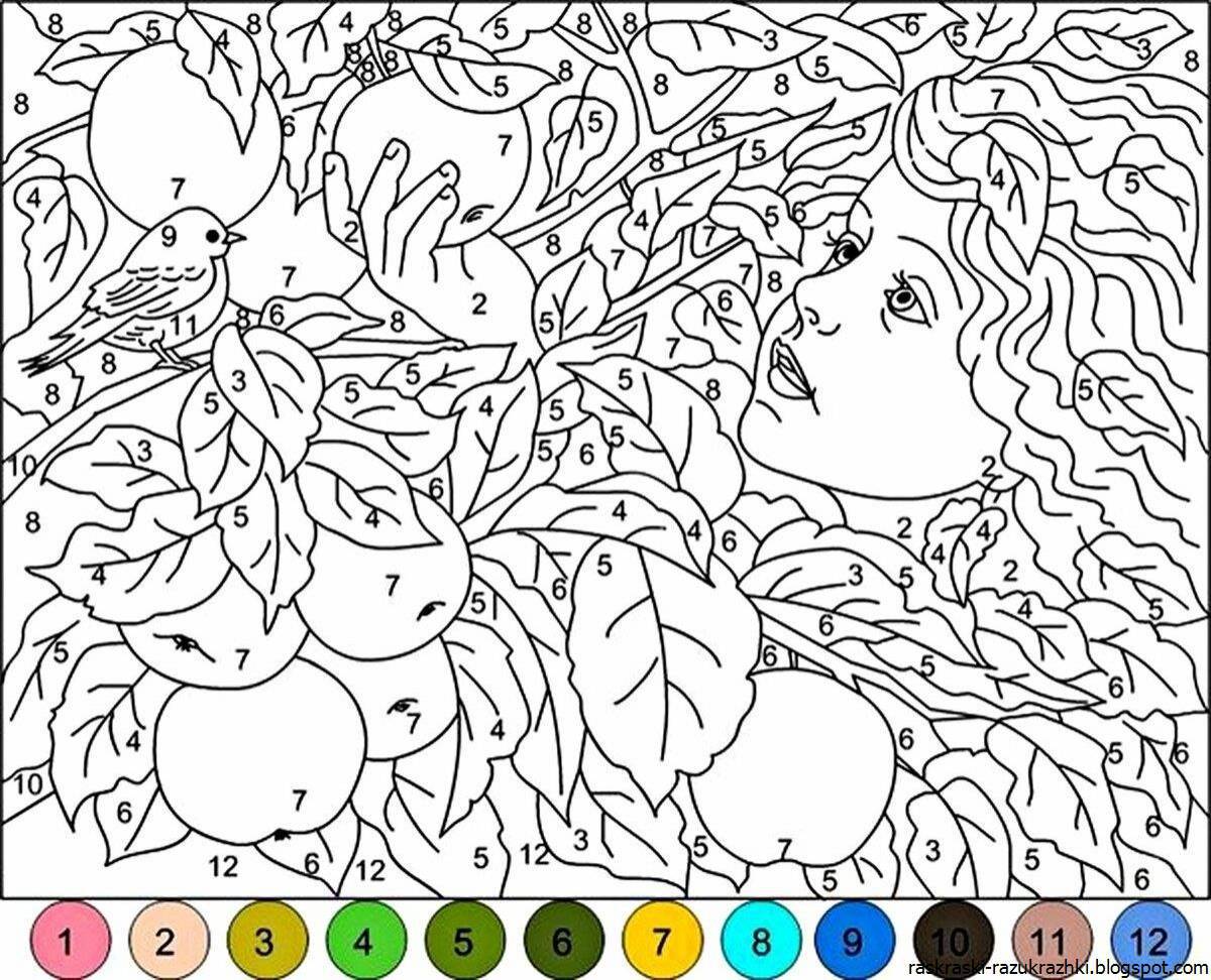 Tempting coloring game with numbers